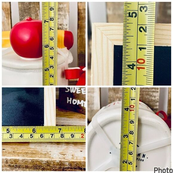 NWT Rae Dunn Set 2 Pcs TEACHER Pencil & Apple Topper Mug & Little Blackboard - Picture 10 of 12